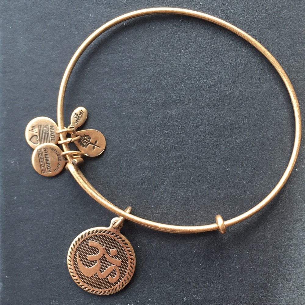 Gold Om Alex and Ani Bangle Bracelet